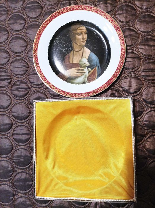 Talerz ozdobny,dama z gronostajem średnica 26cm