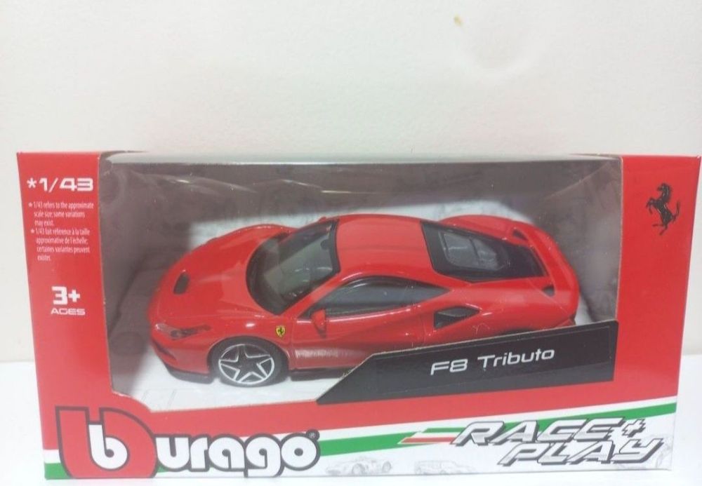Bburago Ferrari F8 Tributo,skala 1:43, play & race