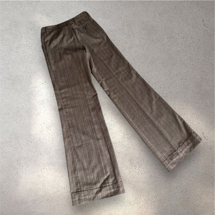 брюки жіночі коричневі в смужку S