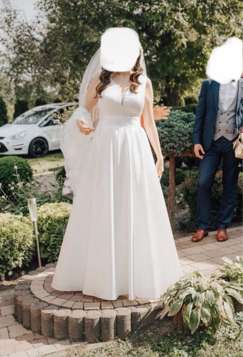 Gladka suknia ślubna