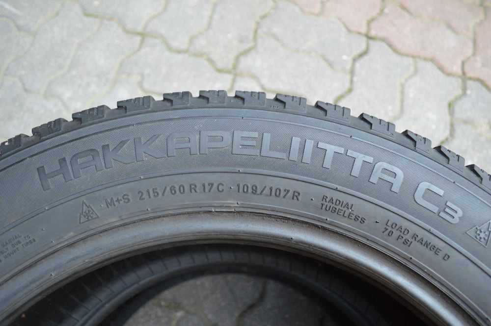2x 215/60r17c Opony Zimowe NOKIAN 7.2mm 200zł/2sztuki 215/60/17C