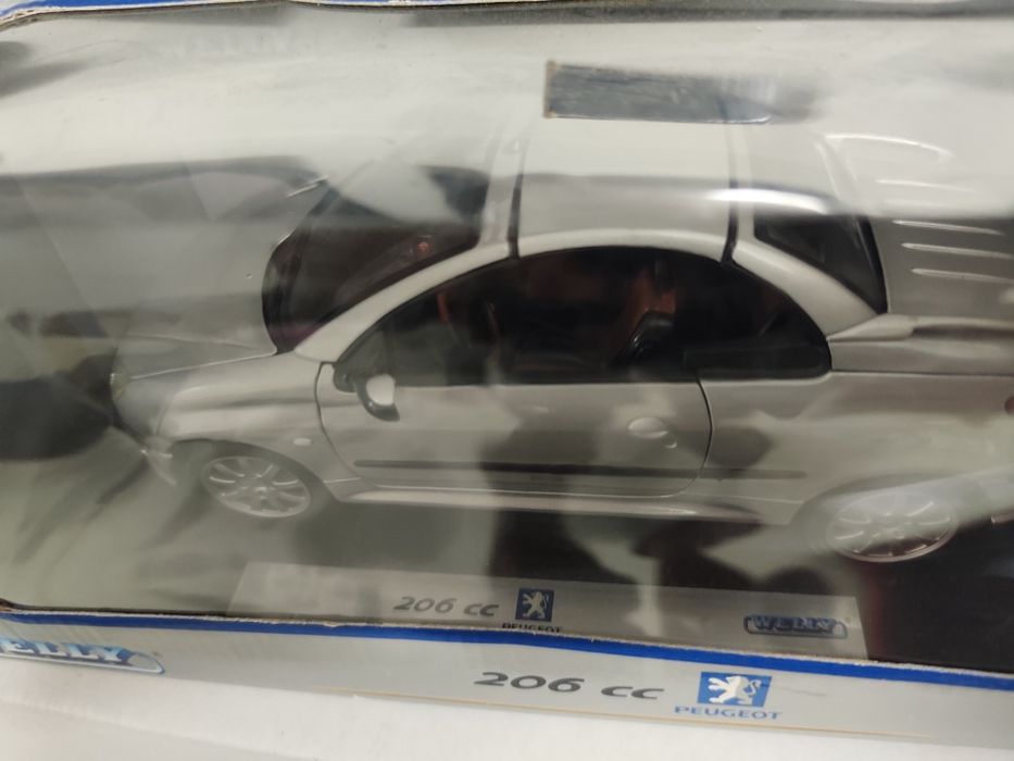 1/18 Peugeot 206 cabrio welly carro coleção miniatura