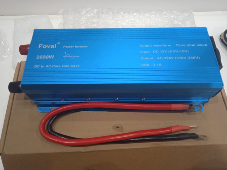 Инвертор чистый синус foval 1300W (2600W) 12V 220V