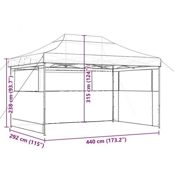 Tenda para Festas Pop-Up Dobrável 440 x 292 x 315 cm – Verde