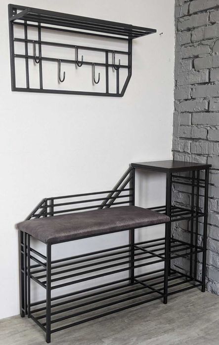 Полка для взуття вішак для одягу ковані меблі банкетка