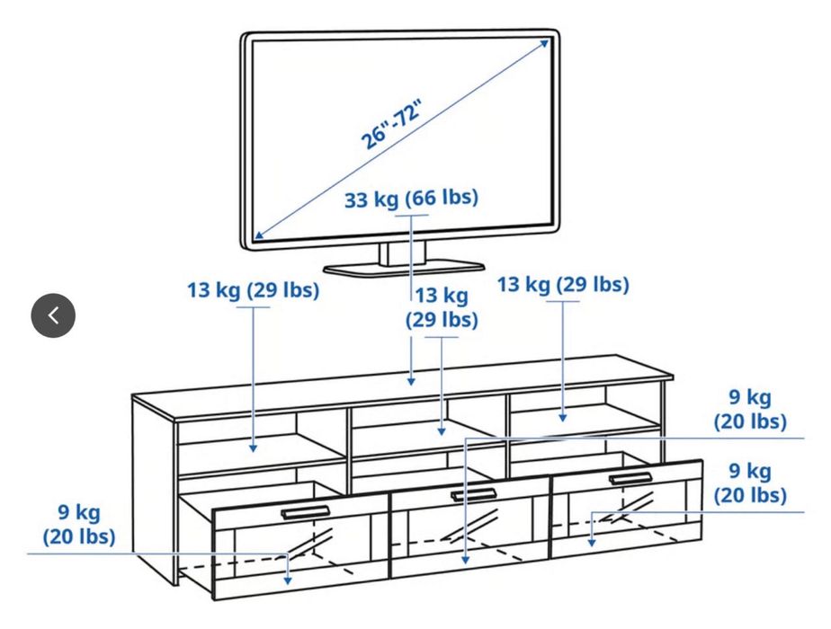 Móvel TV IKEA Branco 180cm | Como Novo