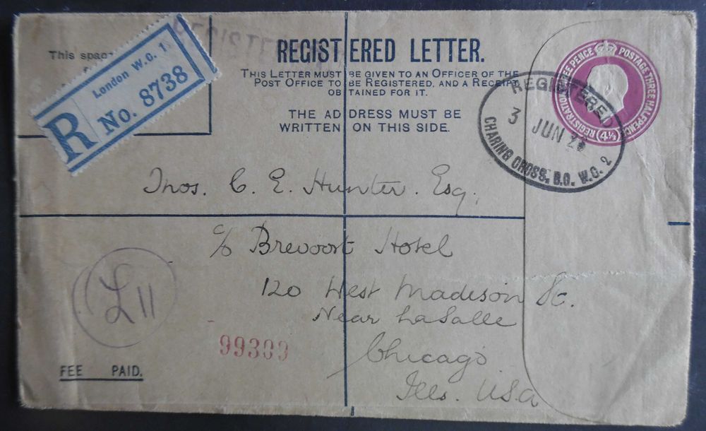 Selos Inglaterra- Clássico em carta postal telegrama escasso