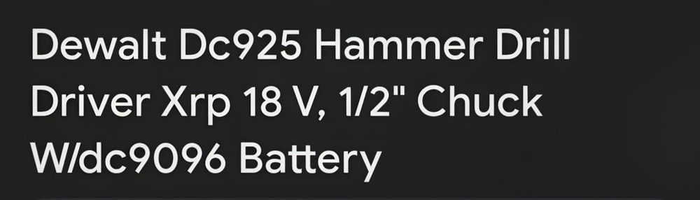DeWalt Hammer drill DC 925 with charger, battery, and handheld stick