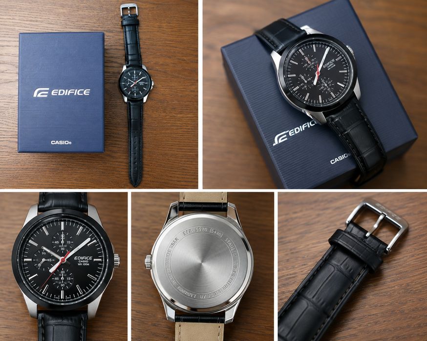 Casio Edifice EFR - 552D - 1A męski + stan idealny,jak nowy + pudełko