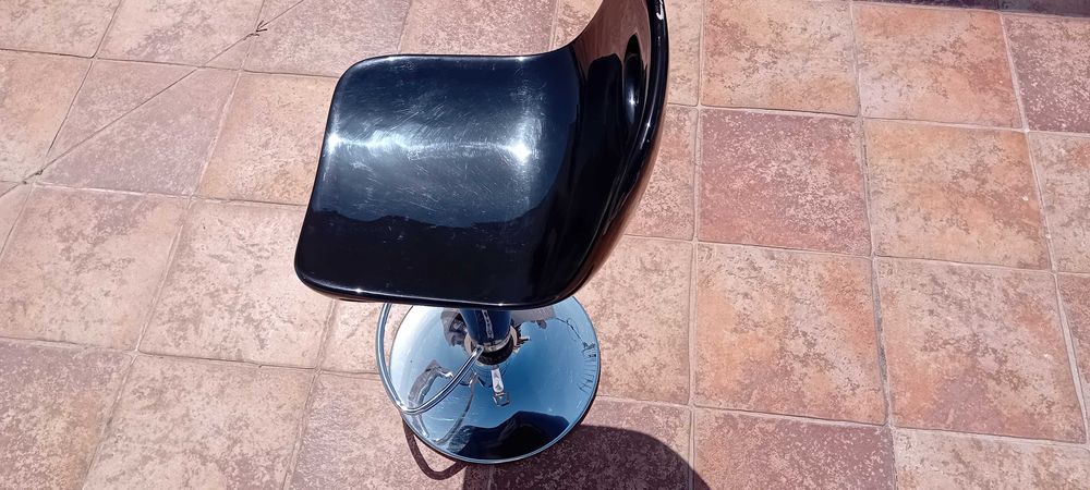 Banco de bar giratório com encosto e altura ajustável Vintage anos 80