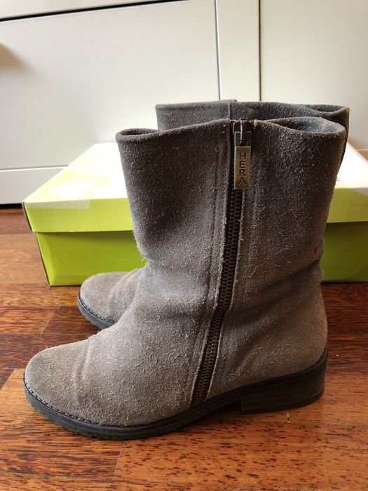 Botas camurça/ nobuck cinza 35