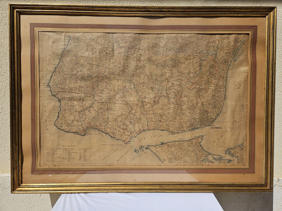 Gravura emoldurada da cidade de Lisboa 102 x 72,5cm