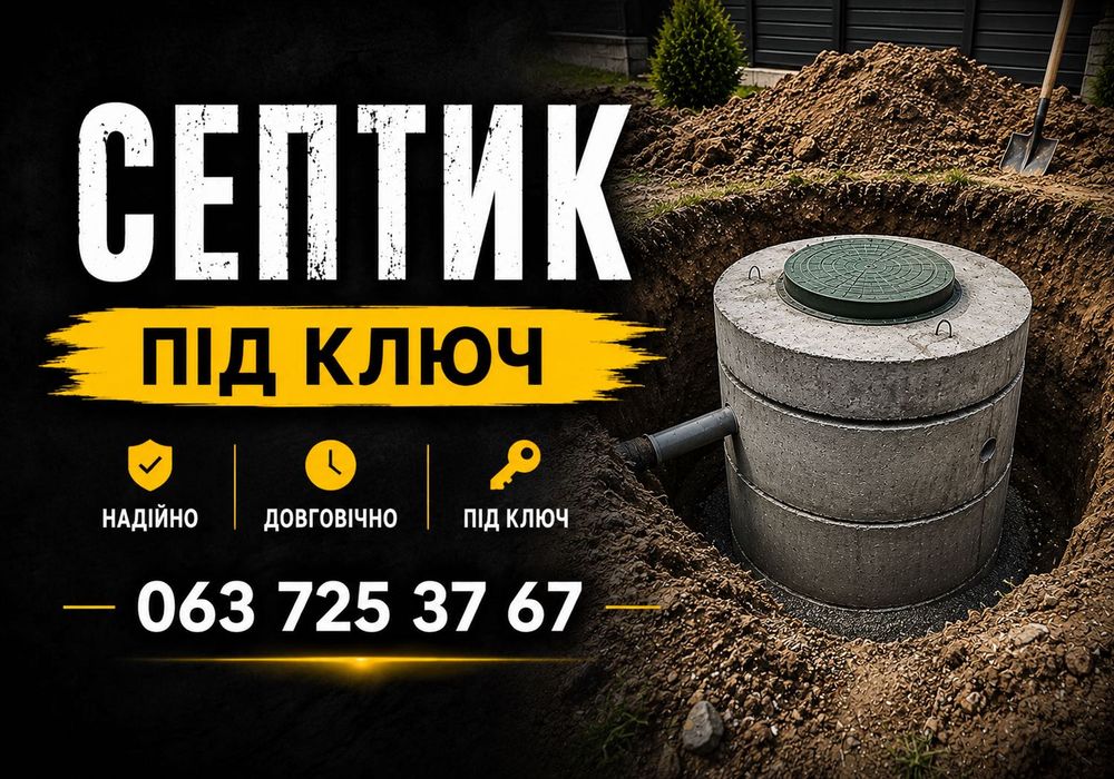 Канализация, септик, выгребная яма ПОД КЛЮЧ‼️ Недорого‼️ Днепр Сливная яма или септик за 1 день — полностью под ключ