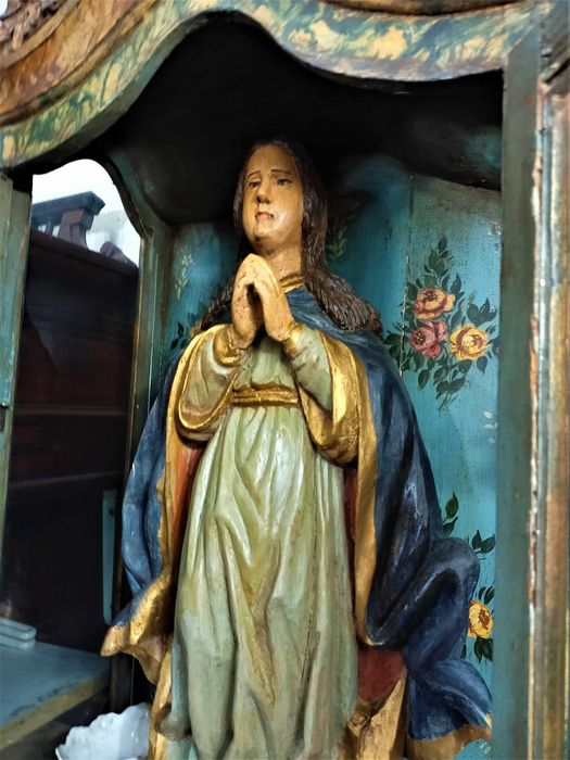 Nossa Sra Conceição  Madeira Policromada Séc XVIII XIX