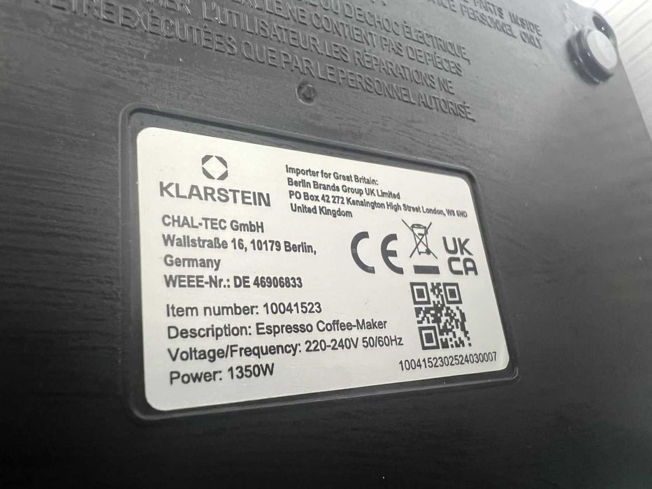 Кавоварка (кавомашина) klarstein arabica comfort