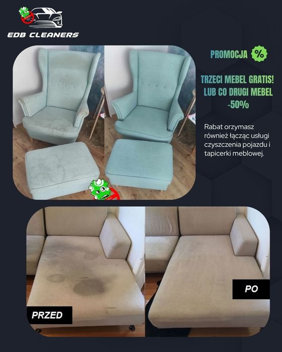 1+1 50% taniej! EDB CLEANERS - kompleksowe czyszczenie, pranie tapicerki, detailing wnętrza pojazdu | DOJAZD GRATIS