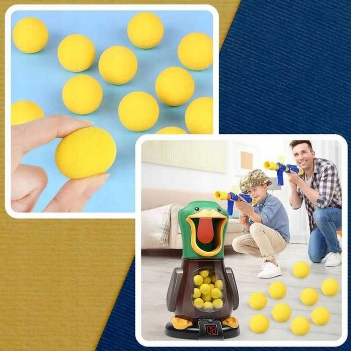 Głodna kaczka strzelanie do celu 2x pistolet gra zręcznościowa piłki