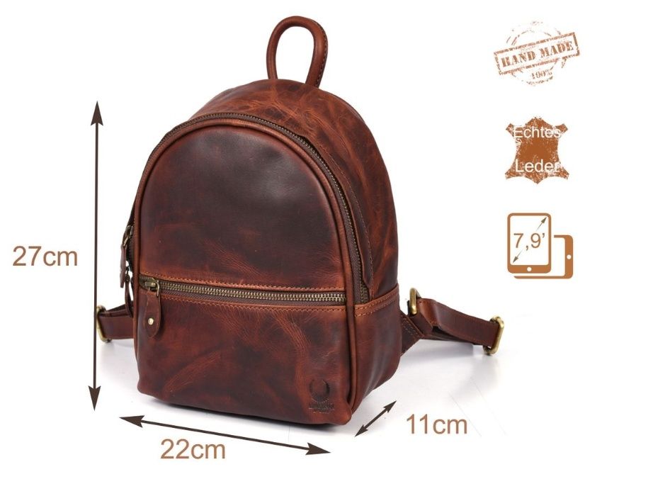 Brązowy plecak skórzany Corno d'oro mini BP109B