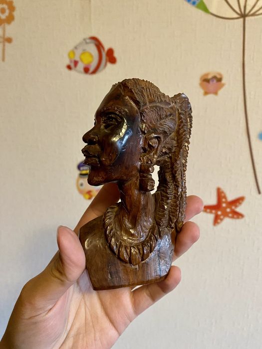 Африканская статуэтка, бюст, маска, красное дерево