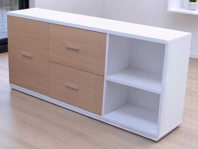 Base de TV Branco/Carvalho | Nova | Já Montada | Entrega Grátis