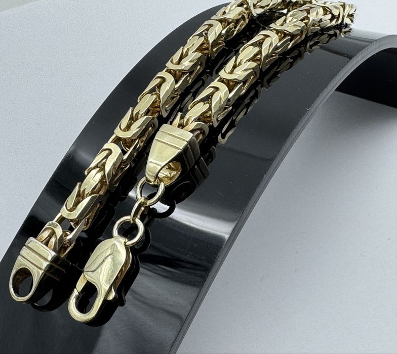 Srebrna pozłacana bransoleta krolewska 925 26,50 g 22,5 cm 4mm