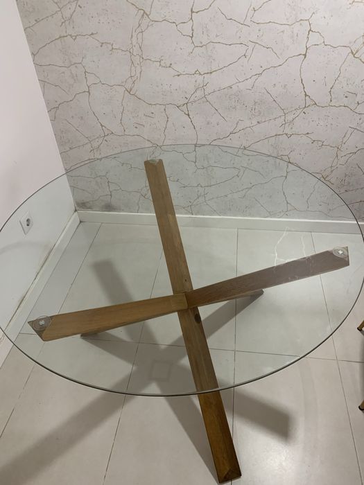 Mesa de vidro  redonda