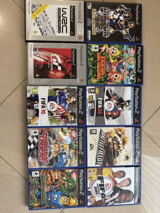 Ps2 com jogos e comandos