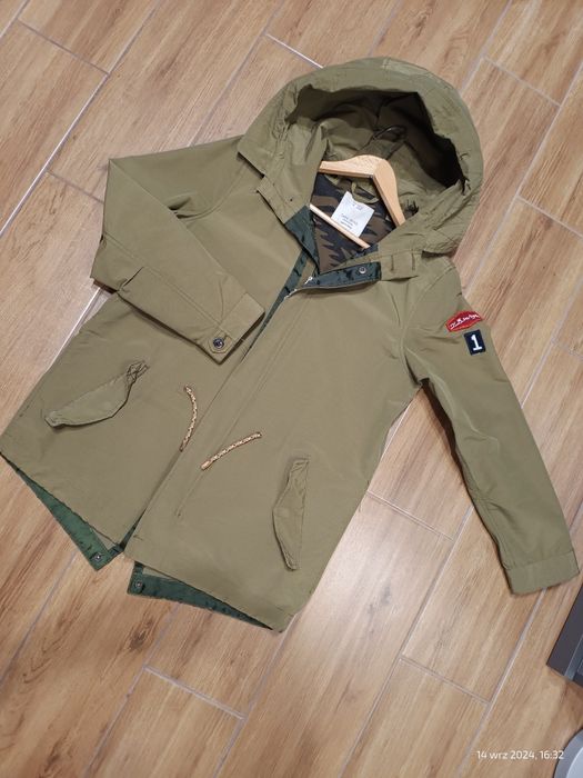 Kurtka parka wiosenno jesienna podszewką ZARA rozm. 164 (13-14 l.) sta