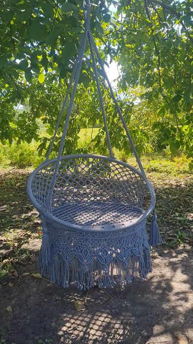 Підвісне крісло-гойдалка "Комфорт" в стилі макраме