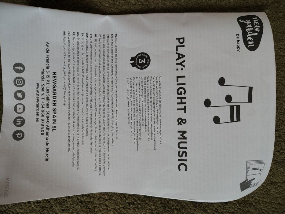 Bluetooth-колонка та LED-світильник 3-в-1 Newgarden (Іспанія)