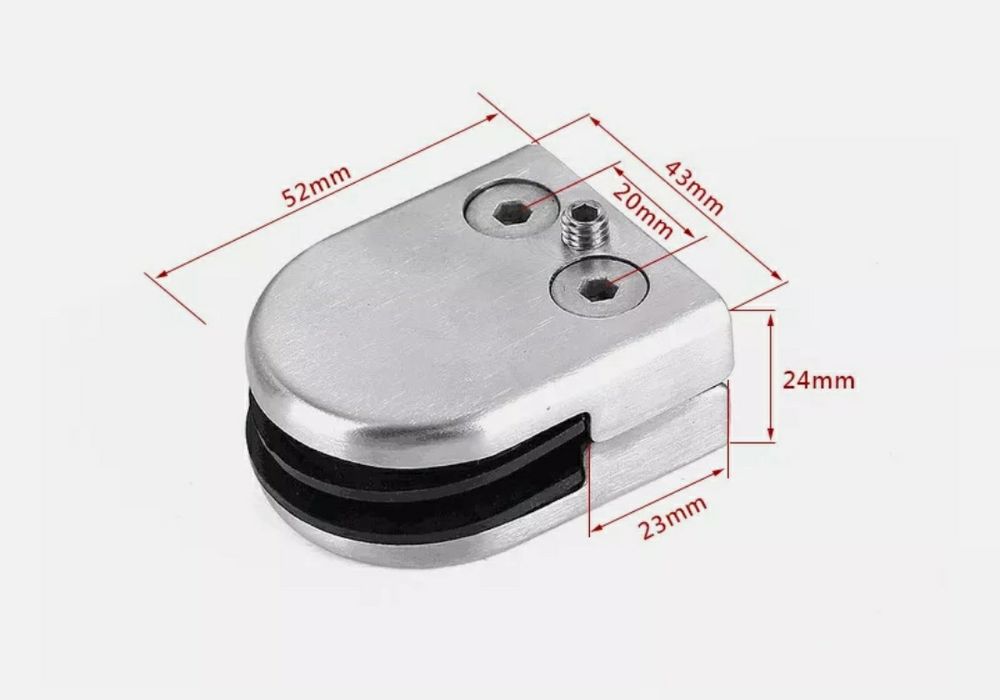 Pack braçadeiras / pinças / suporte aço inox vidros prateleiras 8-10mm