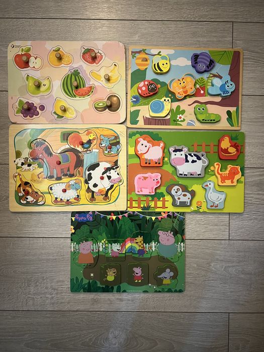 Zestaw ukladanek drewnianych 11 sztuk