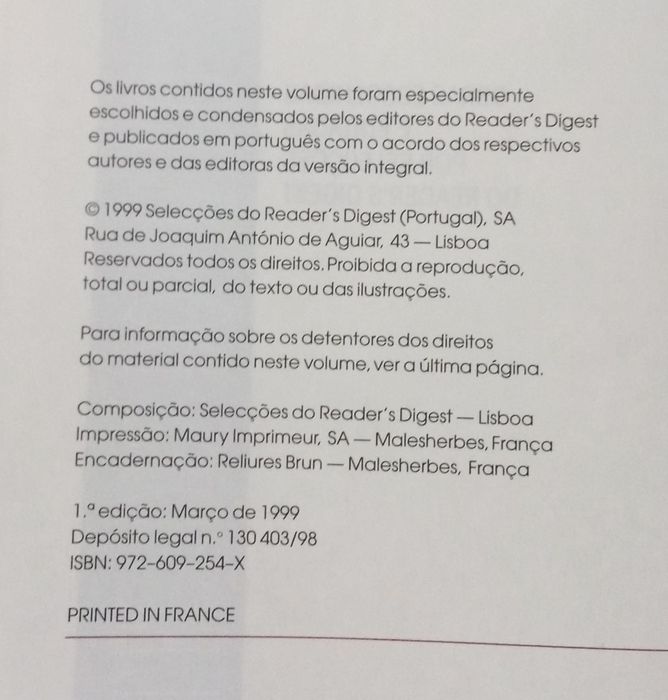 Selecções do Livro - (livros condensados) - 4 obras / 1 volume