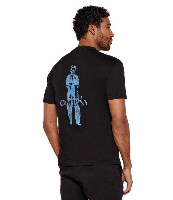 Футболка C.P. Company 30/1 Jersey Logo Back Printed T-Shirt Black