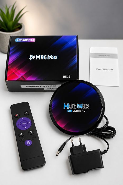 H96 Max 4/64GB Android 13 • Wi-Fi 6 • 4K Ultra HD • Smart TV приставка