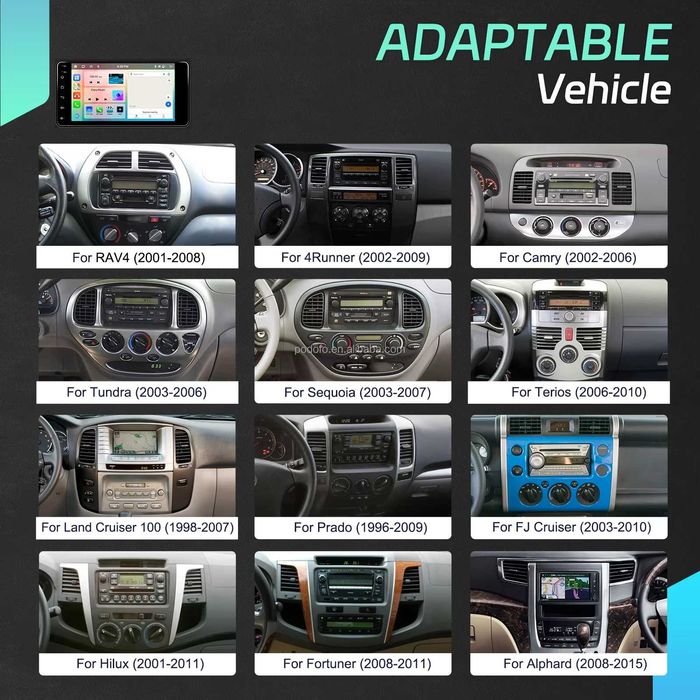 Radio Android Toyota Corolla Rav4 Hilux CarPlay GPS WiFi 2/64GB NOVO