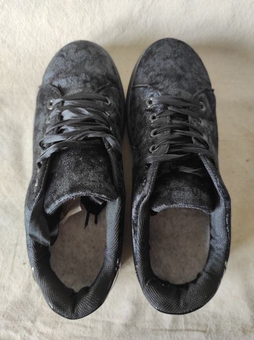 Czarne wzorzyste trampki sneakersy damskie nr 38