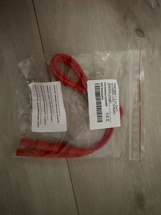 Sonel przewód pomiarowy 1.2 m czerwony wtyki bananowe WAPRZ1X2REBB