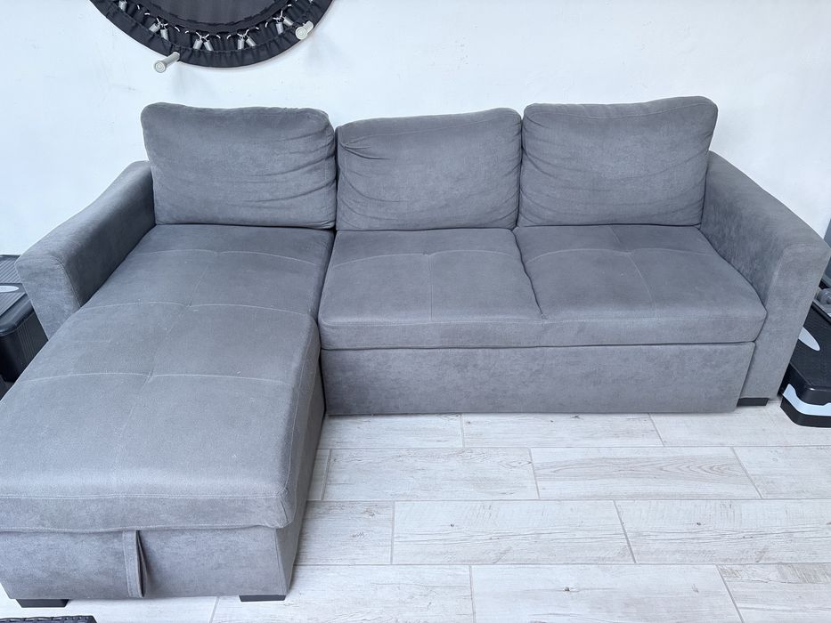 Sofá Chaisse Lounge Cama Baú 3 Lugares