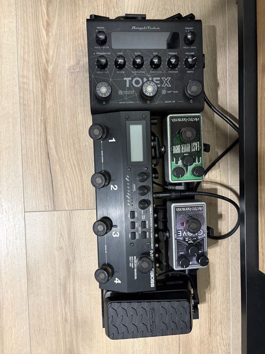 Pedalboard Tonex, Boss MS-3, Dunlop volume mini, EHX OD Glove