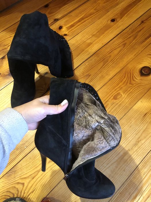 Ботфорты зима с камнями