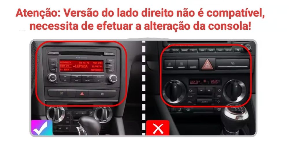 Radio 2 DIN Android AUDI A3 (8P) 2003 até 2012 + 4+32 GB  + Carplay +