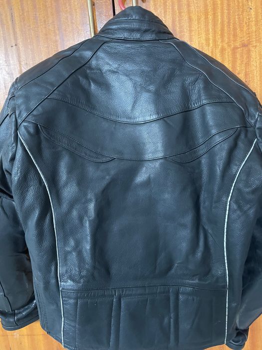 Jaqueta de couro legítimo com blindagem (motociclistas)