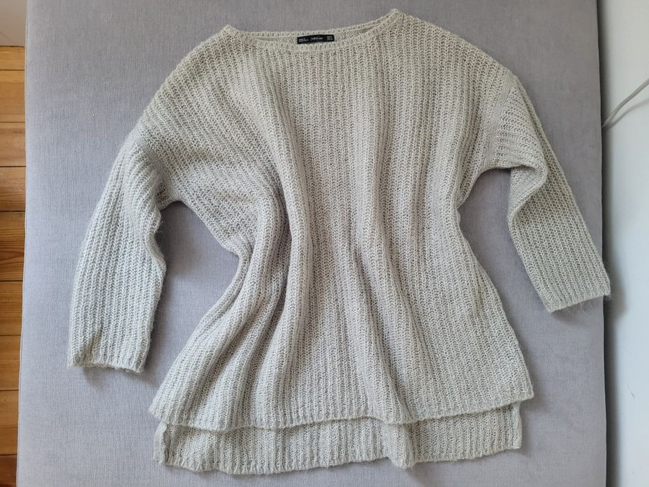 Szary oversizowy sweter Zara r. S
