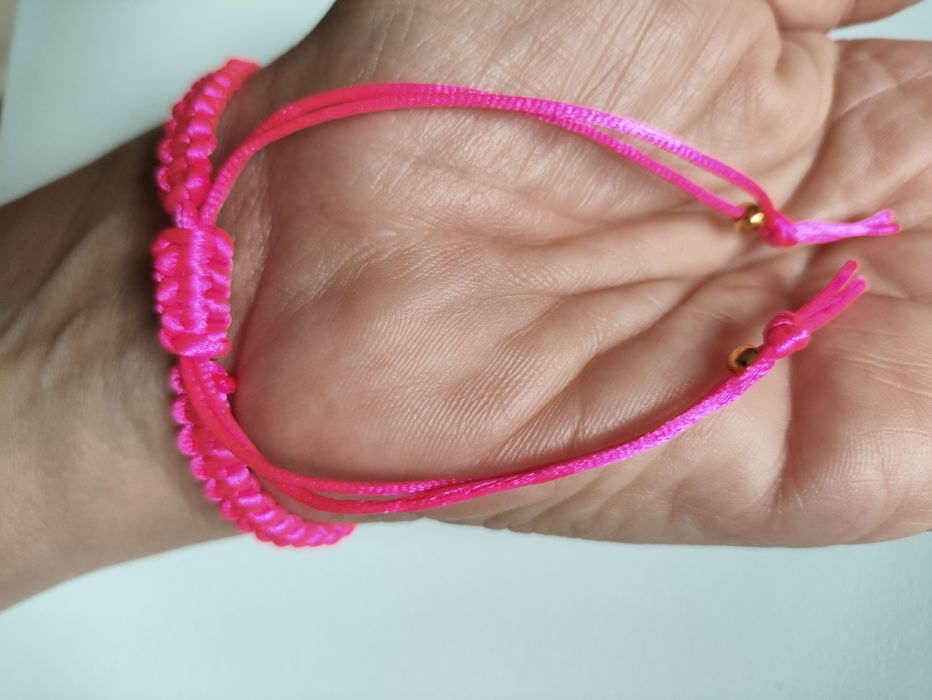 Różowa bransoletka Hand Made Oko proroka