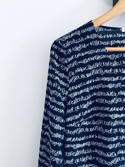 Bluzka wzory granat navy basic luźna Quiosque