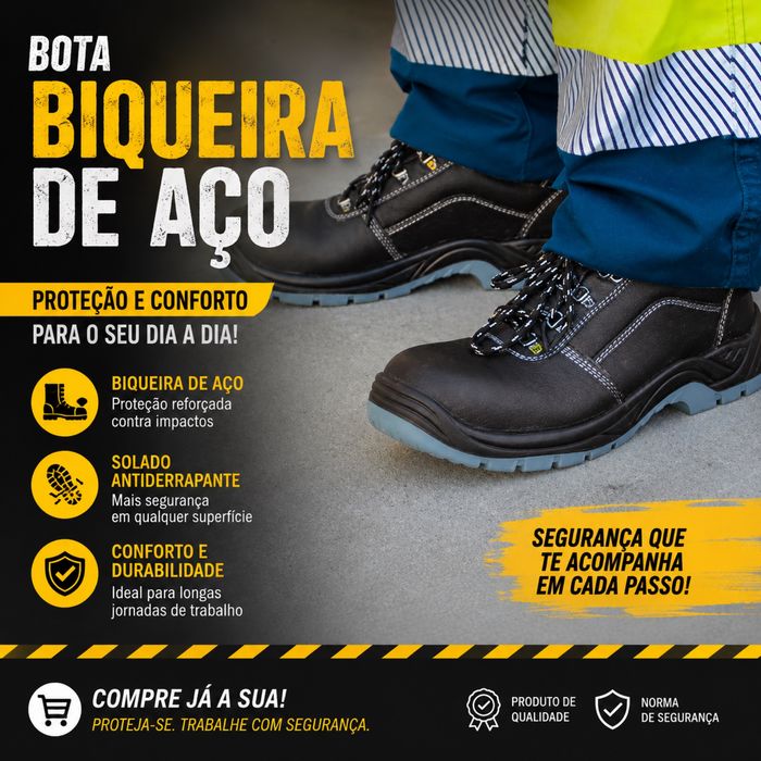 Bota trabalho biqueira se aço