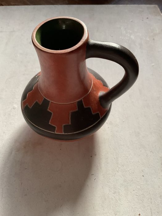 Ваза червона керамічна німецька, глечик керамічний