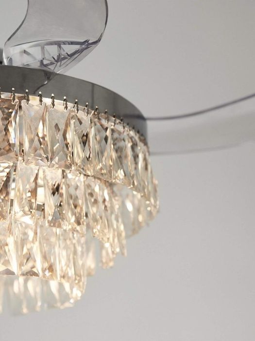 Wentylator Żyrandol sufitowy Fanaway Veil LED chrom DIAMOND + pilot