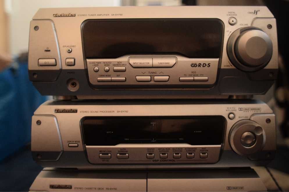 Aparelhagem Technics 4 Decks Amplificador Radio Cassetes Cd's Home Cinema 5.1